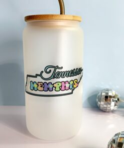 Memphis Tennessee Frosted Iced Coffee Glass Cup